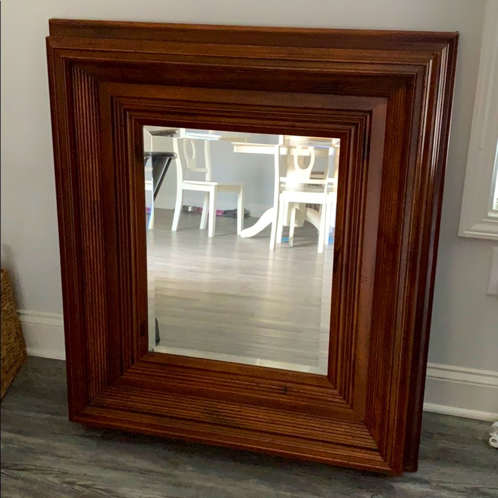 Custom oak frame mirror.